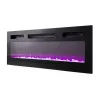 Szafka pod telewizor Cama Meble EVA z kominkiem elektrycznym 180x40x52 cm, czarny/czarny połysk