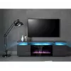 Szafka RTV Cama Meble EVA z kominkiem elektrycznym 180x40x52 cm grafit/matowy grafit