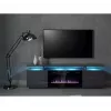 Szafka RTV Cama Meble EVA z kominkiem elektrycznym 180x40x52 cm grafit/matowy grafit