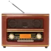 Przenośne radio Adler AD 1187 — FM, 10 W RMS, wyświetlacz LCD, brązowy, 300×140×210 mm