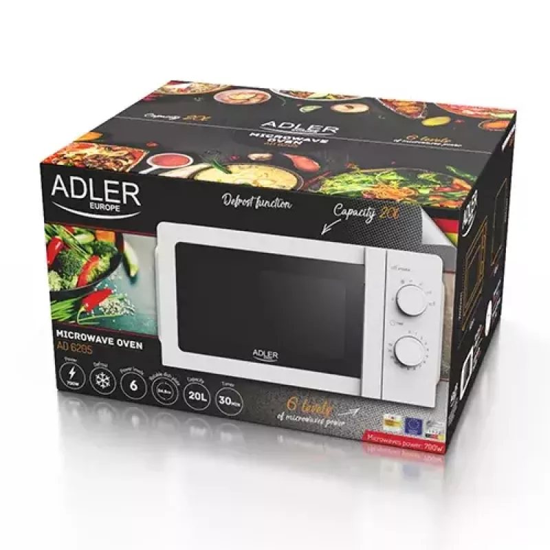 Kuchenka mikrofalowa solo Adler AD 6205, 700 W, 20 L