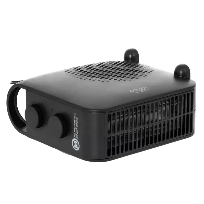 Wentylatorowy grzejnik elektryczny Adler AD 7725B, 2000 W, 2 poziomy mocy, regulowany termostat, czarny