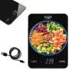 Elektroniczna waga kuchenna Adler AD 3177b — pojemność 10 kg, dokładność 1 g, czarna, szklany blat