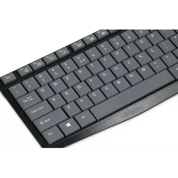 Przewodowa klawiatura USB IBOX Eris IKC2010G — pełnowymiarowa, 105 klawiszy, USB, szaro-czarna, wodoodporna, kabel 1,8 m