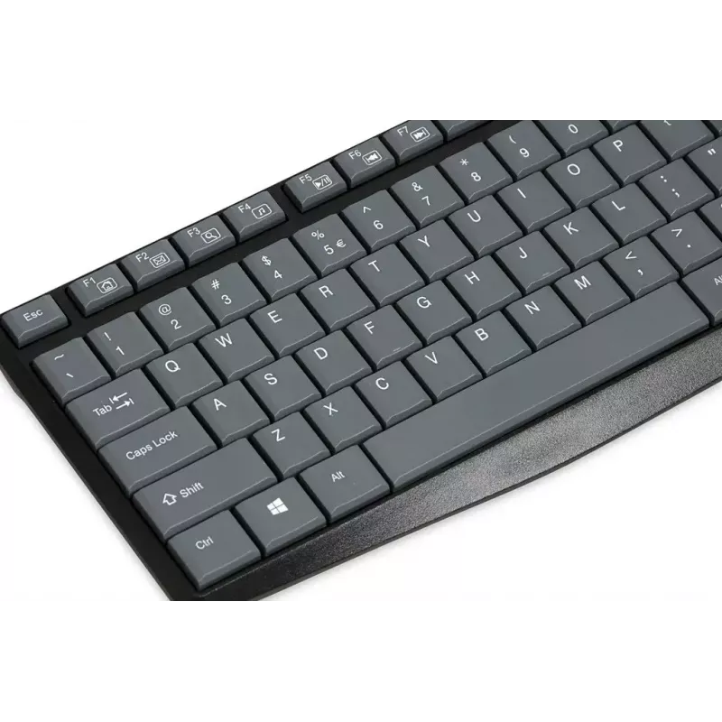 Przewodowa klawiatura USB IBOX Eris IKC2010G — pełnowymiarowa, 105 klawiszy, USB, szaro-czarna, wodoodporna, kabel 1,8 m