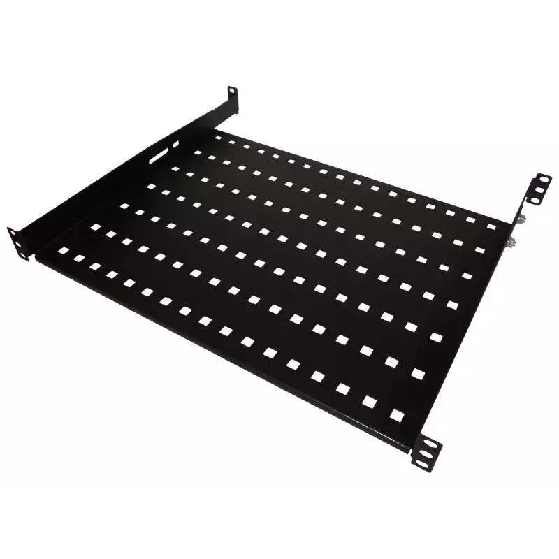 Półka do szafy rack Alantec SA-P-19-1U-550-4-C-02 Czarna Stal 19 cali 550 mm