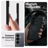 Crong Hybrid Matte Magnetic etui do Samsung Galaxy S25 — TPU+PC, pierścienie magnetyczne, czarne