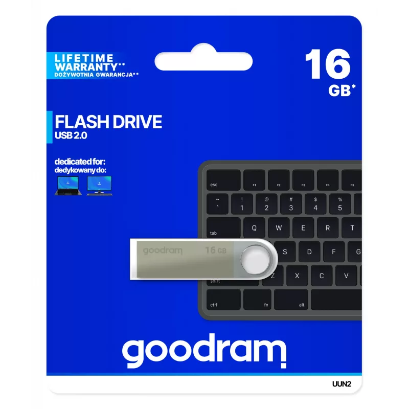 Goodram UUN2 USB flash drive 16 GB USB Type-A 2.0 srebrny