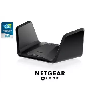 NETGEAR Nighthawk AXE7800 Router WiFi (RAXE300), Wi-Fi 6 (802.11ax), Trójzakresowy (2.4 GHz / 5 GHz / 5 GHz), Ethernet LAN, Czarny, Router przenośny