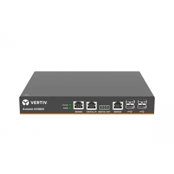 Vertiv Avocent 4-Portowy ACS800 Konsola Szeregowa z modemem analogowym, zewnętrzny zasilacz AC/DC - Przewód połączeniowy: Wtyk C14 do złącza C13