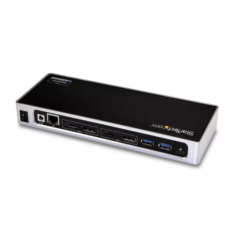 Stacja dokująca StarTech.com USB-C i USB-A – Dual Monitor 4K 60 Hz, DisplayPort + HDMI – Hybrydowa stacja dokująca USB 3.0 dla laptopów z USB-C lub USB-A – 6x USB Typ-A, GbE – USB 3.1 Gen 1 – Mac/Windows