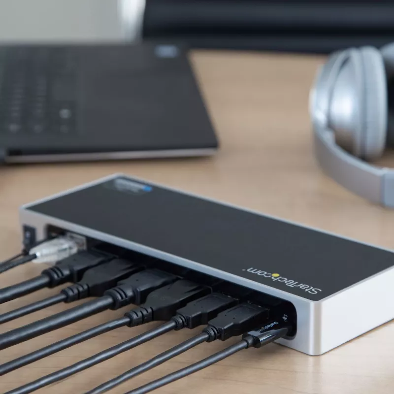 Stacja dokująca StarTech.com USB-C i USB-A – Dual Monitor 4K 60 Hz, DisplayPort + HDMI – Hybrydowa stacja dokująca USB 3.0 dla laptopów z USB-C lub USB-A – 6x USB Typ-A, GbE – USB 3.1 Gen 1 – Mac/Windows
