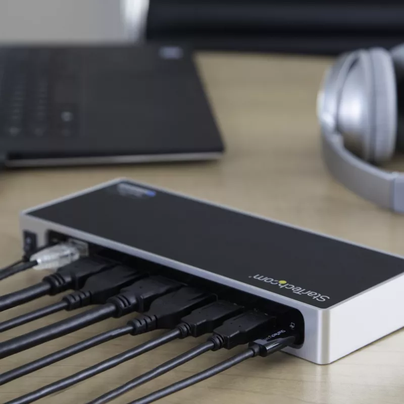 Stacja dokująca StarTech.com USB-C i USB-A – Dual Monitor 4K 60 Hz, DisplayPort + HDMI – Hybrydowa stacja dokująca USB 3.0 dla laptopów z USB-C lub USB-A – 6x USB Typ-A, GbE – USB 3.1 Gen 1 – Mac/Windows