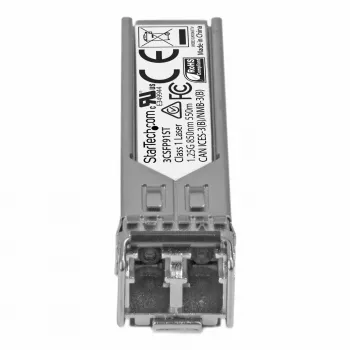 StarTech.com Moduł Gigabit Fiber 1000Base-SX SFP transceiver - Kompatybilny z HP 3CSFP91 - MM LC - 550m~HPE 3CSFP91 Kompatybilny SFP Module - 1000BASE-SX - 1GbE Multi Mode Fiber Optic transceiver - 1GE Gigabit Ethernet SFP - LC 550m - 850nm - DDM HPE 3812, 3824, 3848