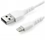 StarTech.com 3 stopy (1 m) Wytrzymały biały kabel USB-A do Lightning - Solidny wzmocniony włóknem aramidowym kabel USB typu A do Lightning do ładowania/synchronizacji - z certyfikatem Apple MFi do iPada/iPhone'a 12