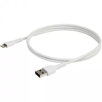 StarTech.com 3 stopy (1 m) Wytrzymały biały kabel USB-A do Lightning - Solidny wzmocniony włóknem aramidowym kabel USB typu A do Lightning do ładowania/synchronizacji - z certyfikatem Apple MFi do iPada/iPhone'a 12
