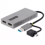 StarTech.com Adapter USB na Dual HDMI, USB A/C do 2 wyświetlaczy HDMI (1x 4K30Hz, 1x 1080p), zintegrowany klucz USB-A na C, kabel 4cale/11cm, Adapter USB 3.0 na HDMI, Windows i macOS