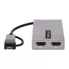 StarTech.com Adapter USB na Dual HDMI, USB A/C do 2 wyświetlaczy HDMI (1x 4K30Hz, 1x 1080p), zintegrowany klucz USB-A na C, kabel 4cale/11cm, Adapter USB 3.0 na HDMI, Windows i macOS