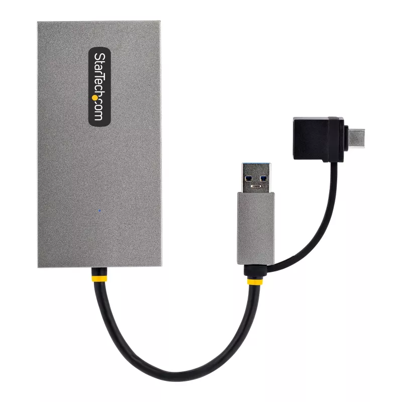 StarTech.com Adapter USB na Dual HDMI, USB A/C do 2 wyświetlaczy HDMI (1x 4K30Hz, 1x 1080p), zintegrowany klucz USB-A na C, kabel 4cale/11cm, Adapter USB 3.0 na HDMI, Windows i macOS