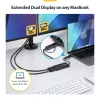 StarTech.com Adapter USB na Dual HDMI, USB A/C do 2 wyświetlaczy HDMI (1x 4K30Hz, 1x 1080p), zintegrowany klucz USB-A na C, kabel 4cale/11cm, Adapter USB 3.0 na HDMI, Windows i macOS