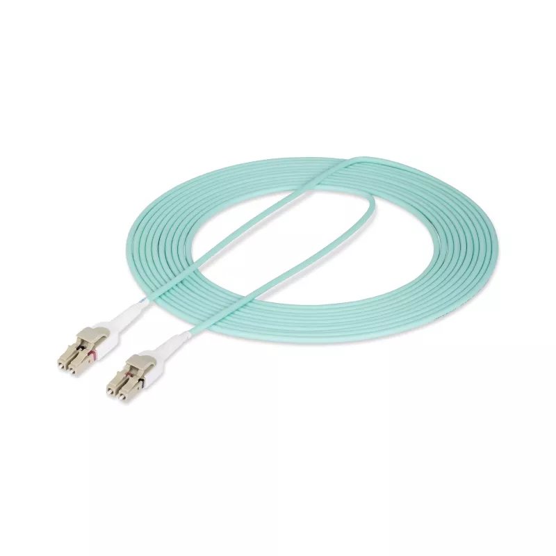StarTech.com 5m (16.4ft) LC na LC (UPC) OM4 przełączany kabel światłowodowy 50/125µm, 100G, beznarzędziowa zmiana polaryzacji, niskie tłumienie wtrąceniowe - LSZH kabel krosowy światłowodowy