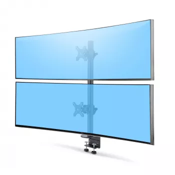 StarTech.com Uchwyt biurkowy na 2 monitory ułożone pionowo, podwójny 49 cali, łącznie 32 kg, zacisk C, system szybkiego zwalniania VESA, panoramiczny 16:9/ultraszeroki 32:9, TAA