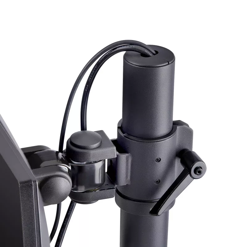 StarTech.com Uchwyt biurkowy na 2 monitory ułożone pionowo, podwójny 49 cali, łącznie 32 kg, zacisk C, system szybkiego zwalniania VESA, panoramiczny 16:9/ultraszeroki 32:9, TAA