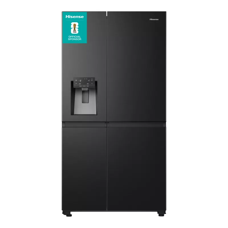 Hisense RS818N4TFC lodówka side-by-side wolnostojąca 632 l czarna, stal nierdzewna