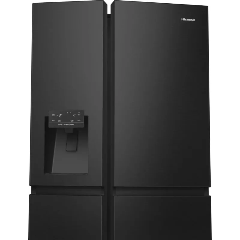 Hisense RS818N4TFC lodówka side-by-side wolnostojąca 632 l czarna, stal nierdzewna