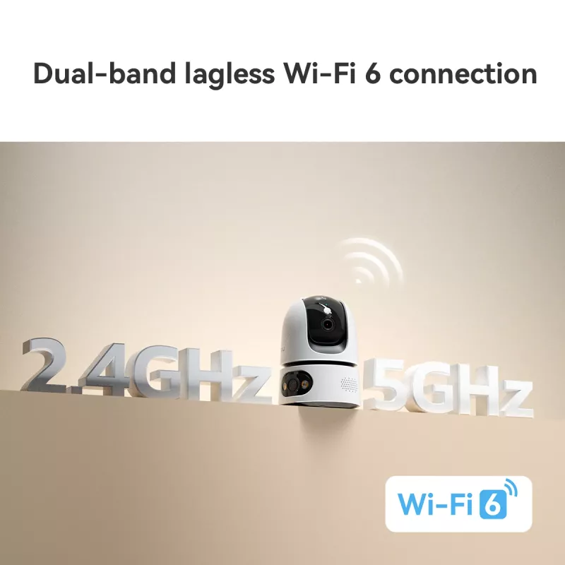 Kamera IP bezpieczeństwa IMOU Ranger Dual Pro 6MP — biurkowa do pomieszczeń, 2304×1296, 3,6 mm, zoom cyfrowy 8×, kąty widzenia 91°×47°