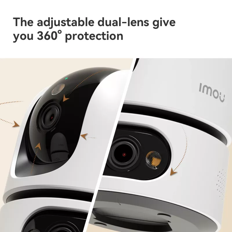 Kamera IP bezpieczeństwa IMOU Ranger Dual Pro 6MP — biurkowa do pomieszczeń, 2304×1296, 3,6 mm, zoom cyfrowy 8×, kąty widzenia 91°×47°