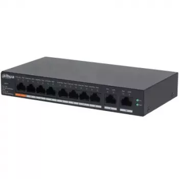 Zarządzany przełącznik Gigabit PoE L2 DAHUA CS4010-8GT-60 — 10x Gigabit (10/100/1000), 20 Gbit/s, 8000 MAC, na biurko/do montażu ściennego, czarny