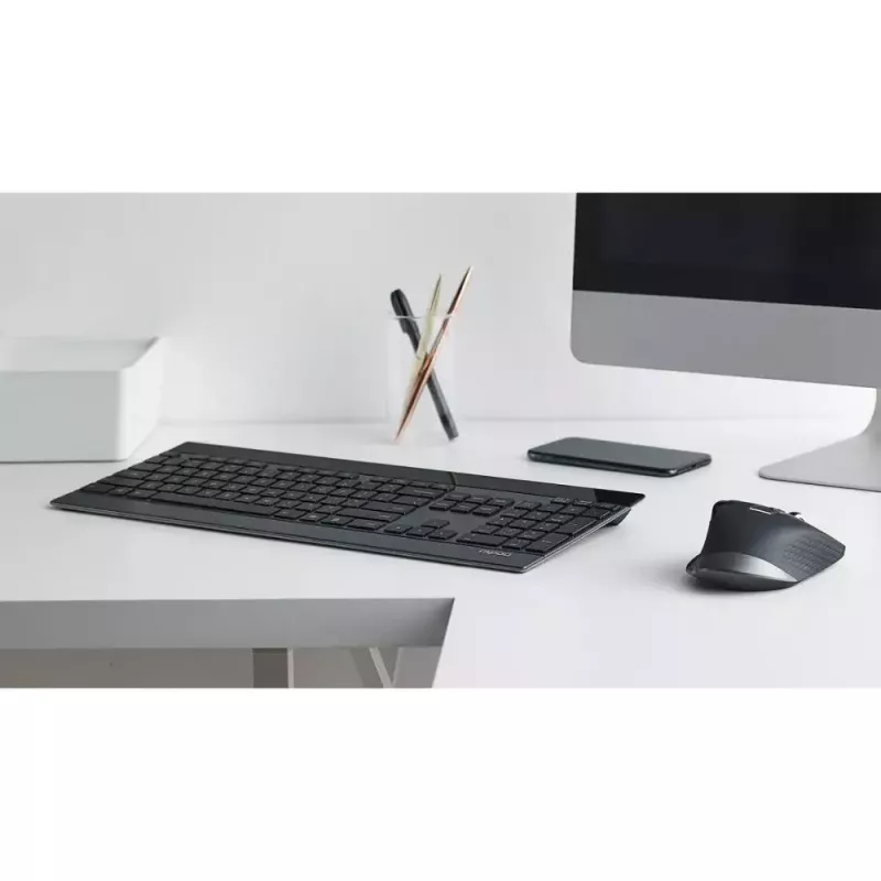 Klawiatura Mysz Rapoo 9900m Office QWERTZ Czarna