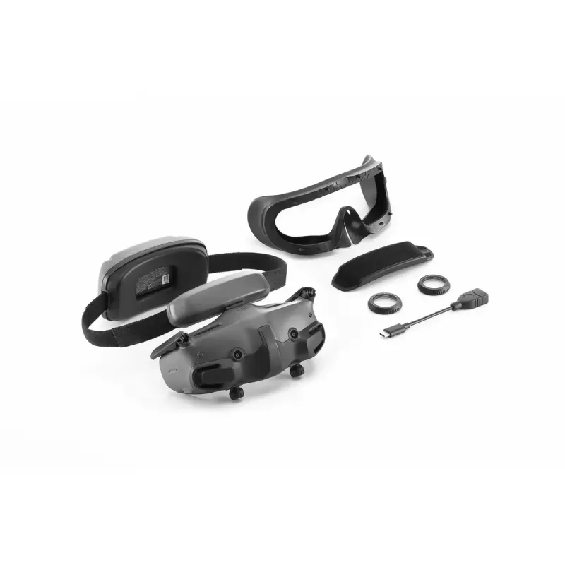 Dedykowany wyświetlacz nagłowny DJI Goggles 3 Micro-OLED 1920x1080, regulowana odległość międzyźrenicowa, 0,47 kg, szary/czarny