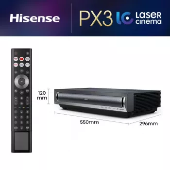 Projektor telewizyjny Hisense PX3 Projektor ultrakrótkiego rzutu 2800 ANSI lumenów UHD 4K (3840x2160) Czarny, ciemnoszary