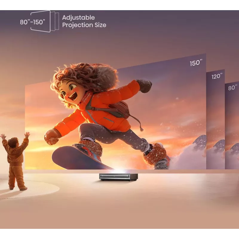 Projektor telewizyjny Hisense PX3 Projektor ultrakrótkiego rzutu 2800 ANSI lumenów UHD 4K (3840x2160) Czarny, ciemnoszary