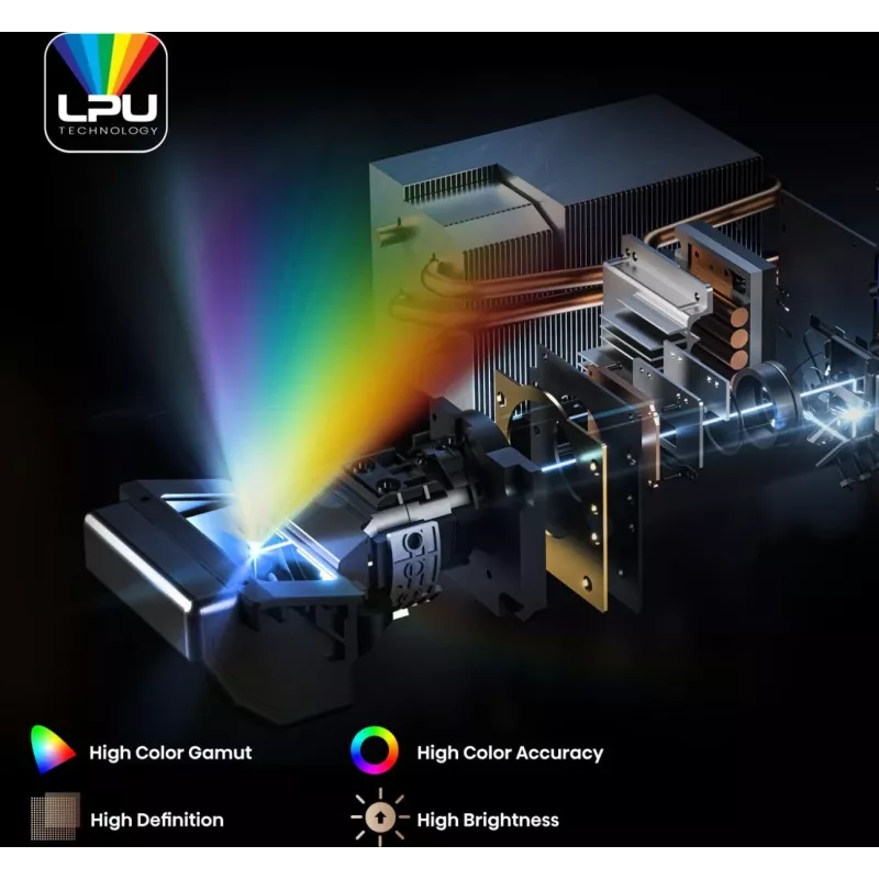 Projektor telewizyjny Hisense PX3 Projektor ultrakrótkiego rzutu 2800 ANSI lumenów UHD 4K (3840x2160) Czarny, ciemnoszary