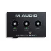Interfejs audio M-Audio M-Track Solo — USB 16-bit/48 kHz, 1 we/1 wy, złącze combo XLR/TRS i wejście instrumentalne, phantom 48 V, wyjście słuchawkowe