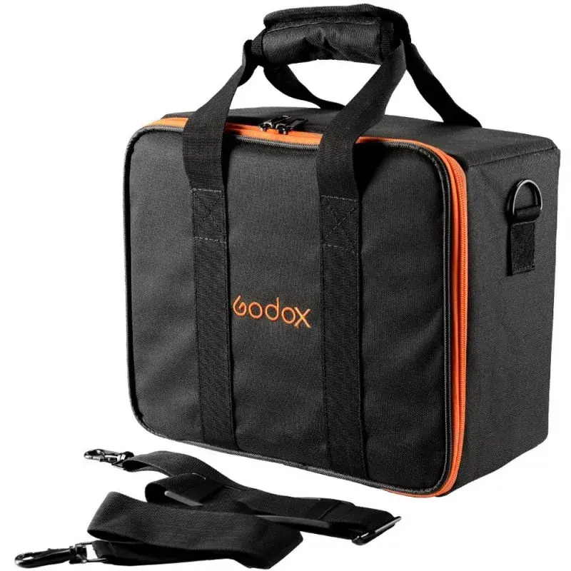 Pokrowiec na korpus lampy Godox CB-12 do AD600Pro, flanela/nylon, czarno-pomarańczowy, z paskiem na ramię