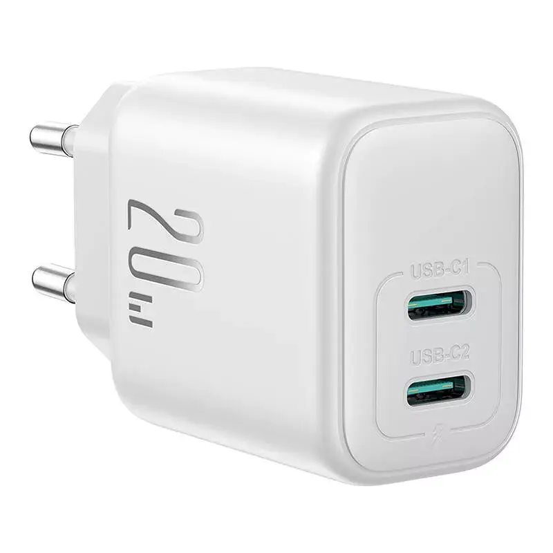 Ładowarka sieciowa Joyroom JR-TCF12 dwuportowa 20W (USB-C x2) biała