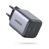 Ugreen 90573 Nexode 45W GaN Mini USB-C Charger, Indoor, AC, 20 V, 4.05 A, Czarny, szary