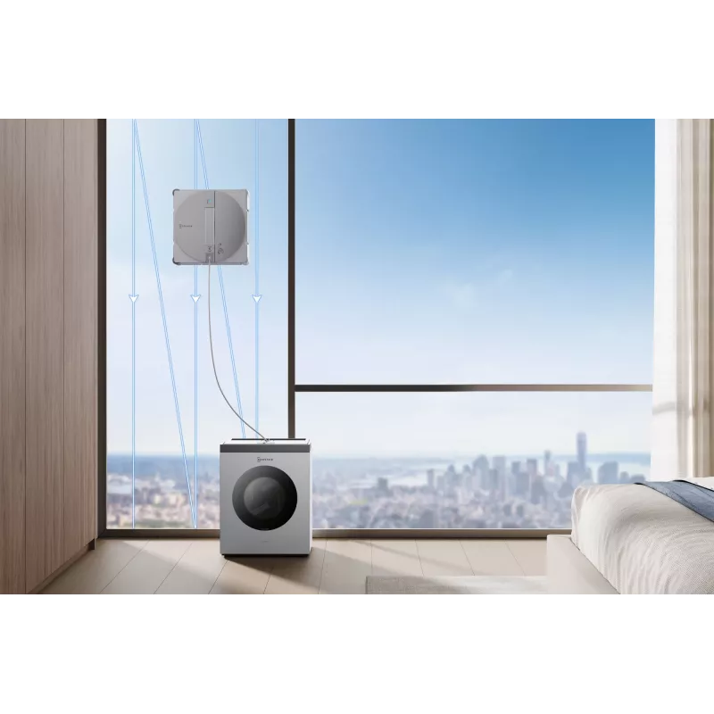 Robot do mycia okien Ecovacs WINBOT W3 OMNI, bateria 4500 mAh, 270×270×76 mm, srebrny/biały
