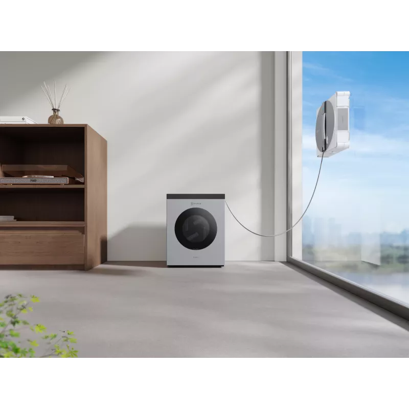 Robot do mycia okien Ecovacs WINBOT W3 OMNI, bateria 4500 mAh, 270×270×76 mm, srebrny/biały