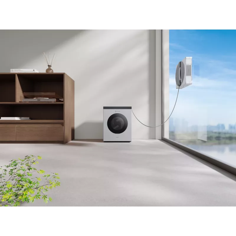 Robot do mycia okien Ecovacs WINBOT W3 OMNI, bateria 4500 mAh, 270×270×76 mm, srebrny/biały