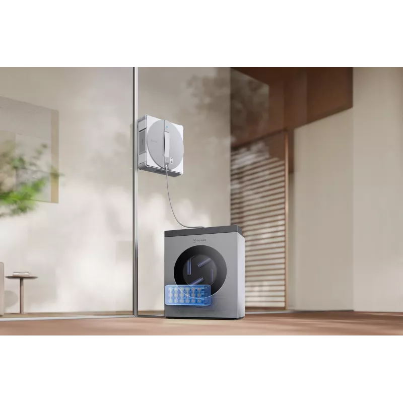 Robot do mycia okien Ecovacs WINBOT W3 OMNI, bateria 4500 mAh, 270×270×76 mm, srebrny/biały