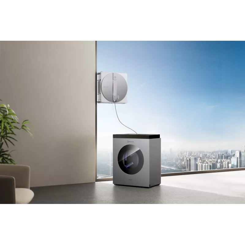 Robot do mycia okien Ecovacs WINBOT W3 OMNI, bateria 4500 mAh, 270×270×76 mm, srebrny/biały