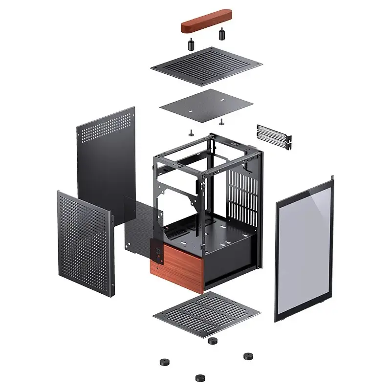 Obudowa PC Jonsbo T6, Mini-Tower, Mini-ITX, Czarna
