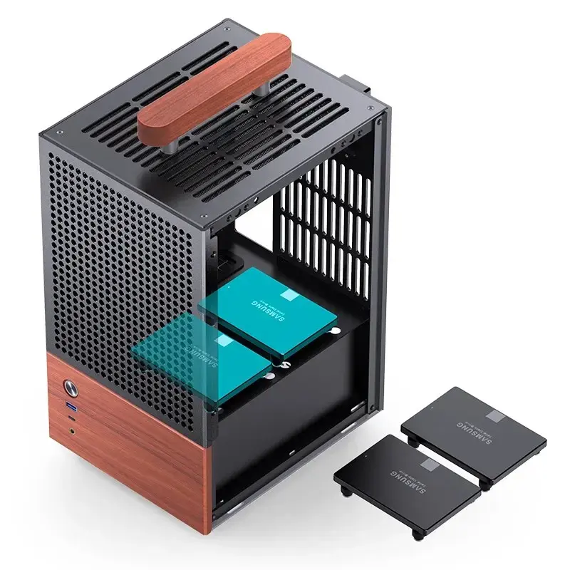 Obudowa PC Jonsbo T6, Mini-Tower, Mini-ITX, Czarna