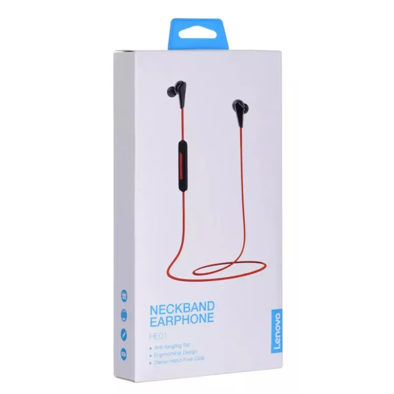 Bezprzewodowe słuchawki Bluetooth Lenovo HE01 czerwony