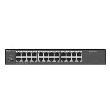 Niezarządzalny przełącznik sieciowy L2 RUIJIE RG-ES124G-L — 24x Gigabit (10/100/1000), 48 Gbit/s, 8000 adresów MAC, do montażu w szafie rack